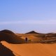 come andare nel deserto del Sahara: berbero cammina sulla duna